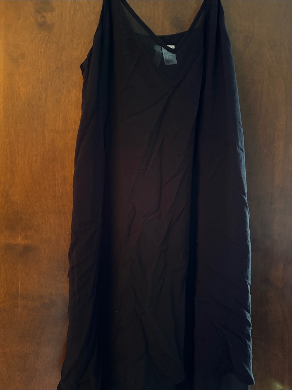 Black dress with sheer layer